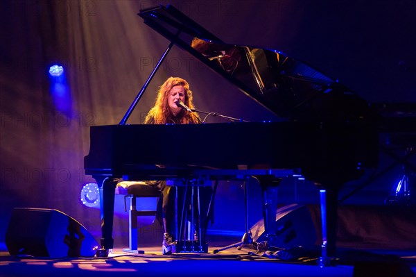 The British singer and songwriter Frances on the concert grand piano live at the Blue Balls Festival Lucerne