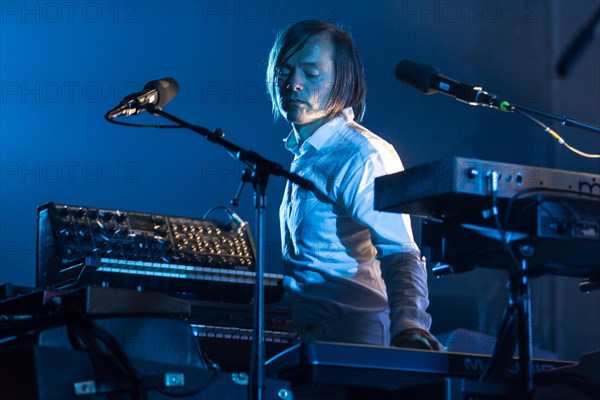 The French synth-pop band Air with guitarist Nicolas Godin and keyboarder Jean-Benoit Dunckel live at the Blue Balls Festival in Lucerne