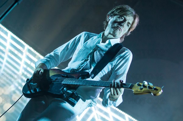 The French synth-pop band Air with guitarist Nicolas Godin and keyboarder Jean-Benoit Dunckel live at the Blue Balls Festival in Lucerne