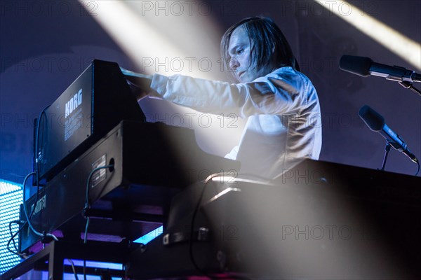 The French synth-pop band Air with guitarist Nicolas Godin and keyboarder Jean-Benoit Dunckel live at the Blue Balls Festival in Lucerne