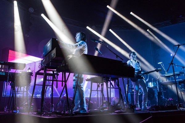 The French synth-pop band Air with guitarist Nicolas Godin and keyboarder Jean-Benoit Dunckel live at the Blue Balls Festival in Lucerne