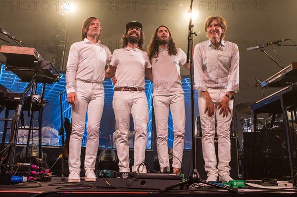 The French synth-pop band Air with guitarist Nicolas Godin and keyboarder Jean-Benoit Dunckel live at the Blue Balls Festival in Lucerne