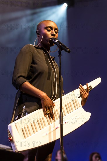 The British soul pop singer Laura Mvula live at the Blue Balls Festival Lucerne