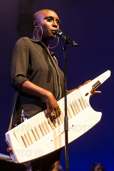 The British soul pop singer Laura Mvula live at the Blue Balls Festival Lucerne