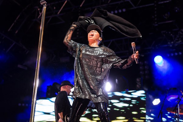 The British band Skunk Anansie with singer Deborah Anne Dyer alias Skin live at the 26th Heitere Open Air in Zofingen