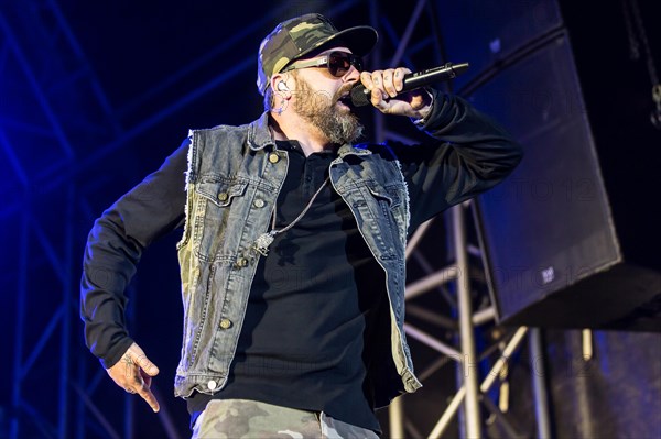 The German rapper and producer Paul Hartmut Wurdig alias Sido live at the 26th Heitere Open Air in Zofingen