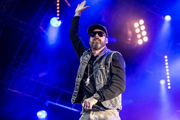 The German rapper and producer Paul Hartmut Wurdig alias Sido live at the 26th Heitere Open Air in Zofingen