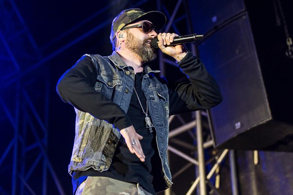 The German rapper and producer Paul Hartmut Wurdig alias Sido live at the 26th Heitere Open Air in Zofingen