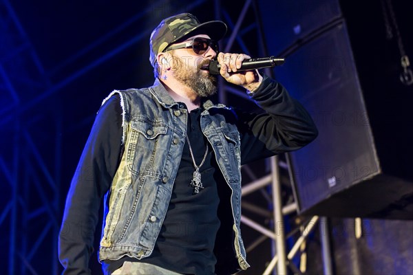 The German rapper and producer Paul Hartmut Wurdig alias Sido live at the 26th Heitere Open Air in Zofingen