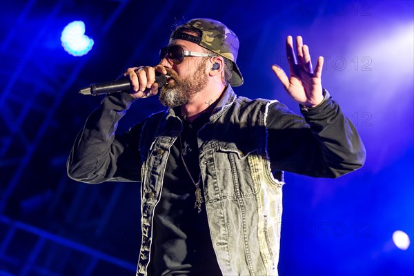 The German rapper and producer Paul Hartmut Wurdig alias Sido live at the 26th Heitere Open Air in Zofingen