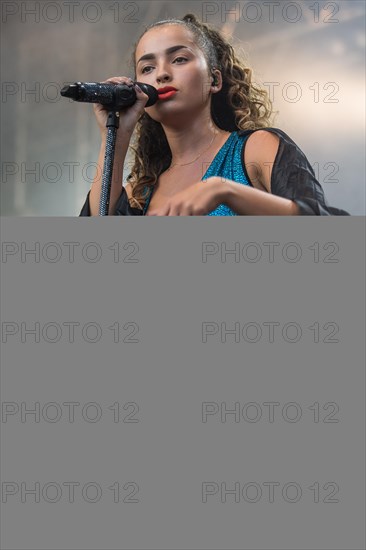 English pop and R&B singer Ella Eyre live at the 26th Heitere Open Air in Zofingen