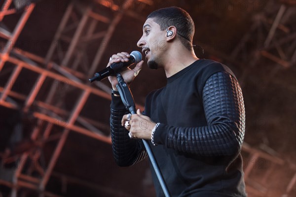 The German pop musician Andreas Bourani live at the 27th Heitere Open Air in Zofingen