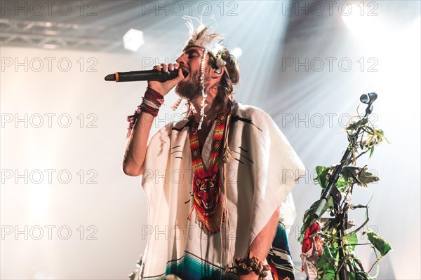 The English-Basque electronic band Crystal Fighters live at the 25th Blue Balls Festival in Lucerne