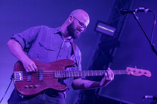 The English alternative rock band White Lies with frontman Harry McVeigh live at the 25th Blue Balls Festival in Lucerne