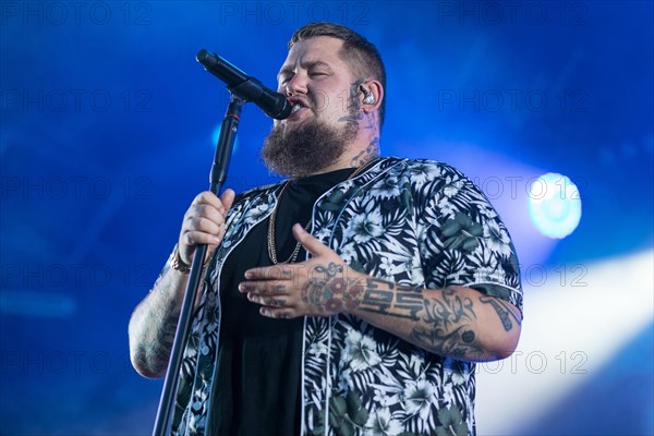 The British blues and soul singer Rag 'n' Bone Man live at the 28th Heitere Open Air in Zofingen