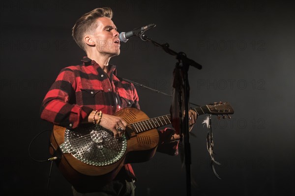 The Icelandic rock band Kaleo with singer and frontman Jokull Juliusson live at the 28th Heitere Open Air in Zofingen