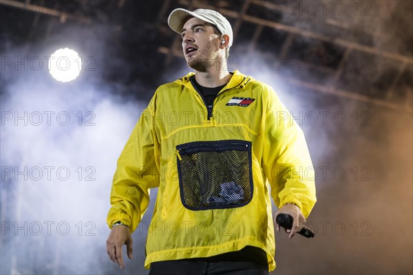 The German-American rapper and rap rock artist Casper live at the 28th Heitere Open Air in Zofingen