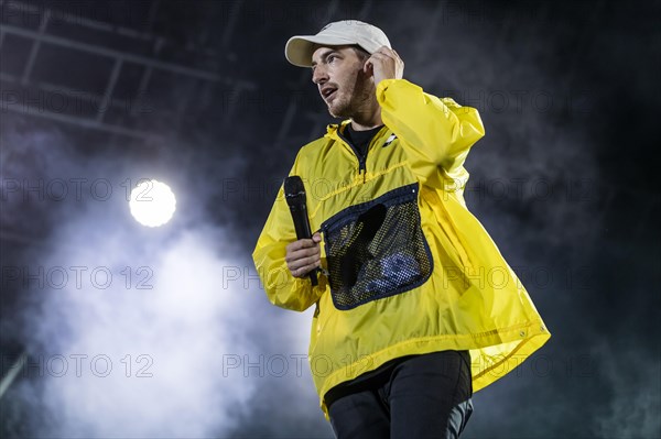 The German-American rapper and rap rock artist Casper live at the 28th Heitere Open Air in Zofingen