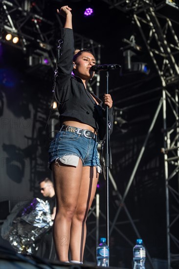 British R & B and pop singer and songwriter Rachel Keen aka Raye live at the 28th Heitere Open Air in Zofingen Aargau