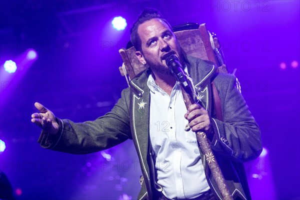 The Swiss dialect pop singer Marc A. Trauffer aka Trauffer live at the 28th Heitere Open Air in Zofingen