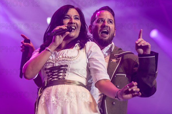 The Swiss dialect pop singer Marc A. Trauffer aka Trauffer live at the 28th Heitere Open Air in Zofingen