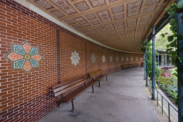 Covered walkway in Moorish garden