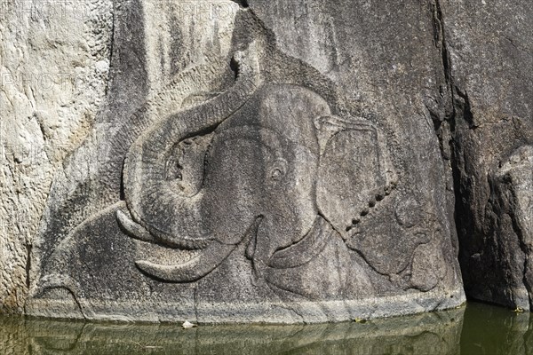 Relief Bathing Elephant