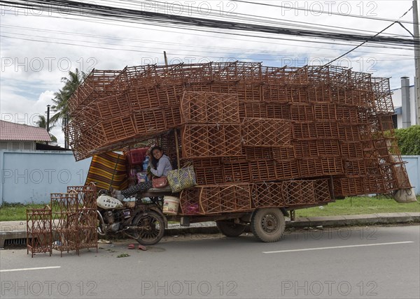 Motorcycle with fully loaded trailer