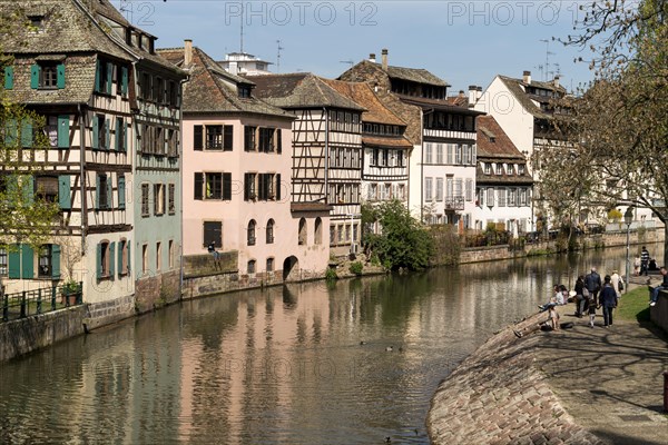 Half-timbered houses on the river Ill