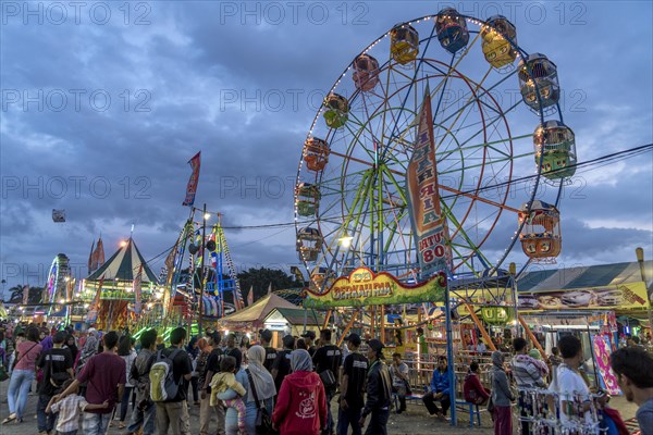 funfair with Ferris wheel in Yogyakarta