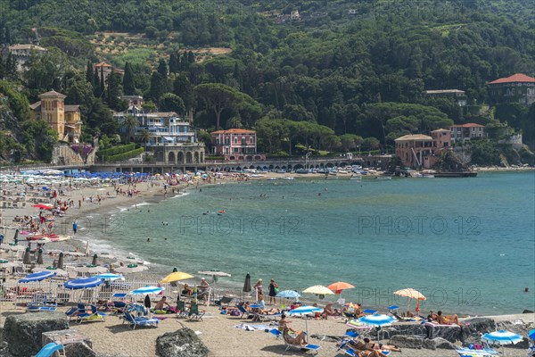 Tourists at the beach of Levanto