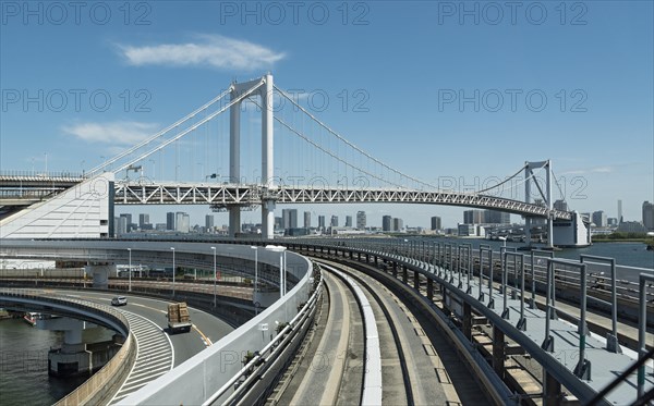 Rail tracks on Rainbow Bridge