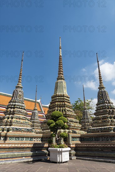 Phra Chedi Rai stupas at Wat Pho or Wat Po