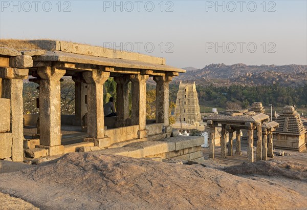 Temples on Hemakuta hill with Virupaksha Temple