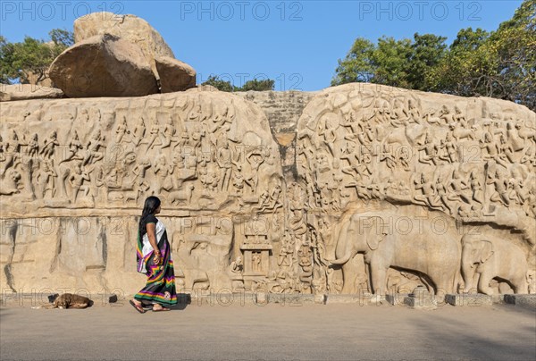 Indian Woman outside Arjuna's Penance