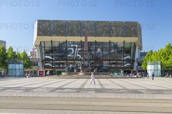 New Gewandhaus with Mende Fountain on Augustusplatz