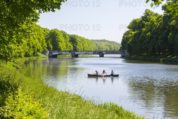 Boat on the Elster Floodbed in the Clara-Zetkin-Park Leipzig