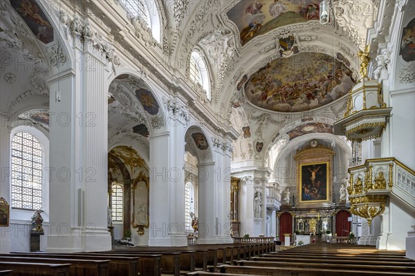 Nave with Baroque interior by Hans Georg Asam