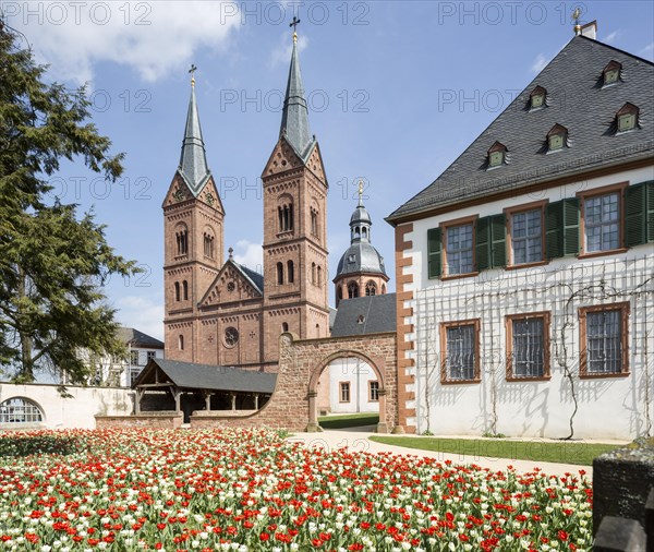 Former Benedictine Abbey with monastery garden and abbey church