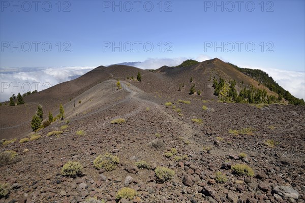 View from the volcano La Deseada to the volcano Duraznero