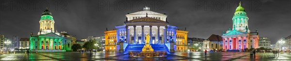 Illuminated Gendarmenmarkt with German Cathedral