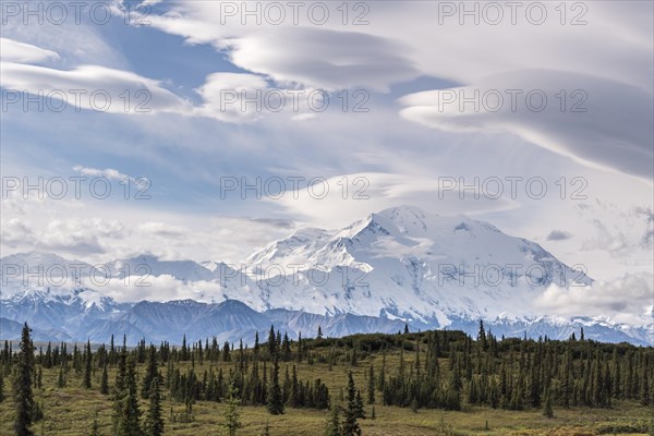 Snow-covered Denali Mountain