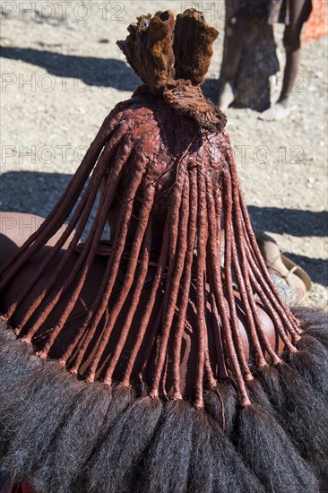 Close up of traditional Himba hair
