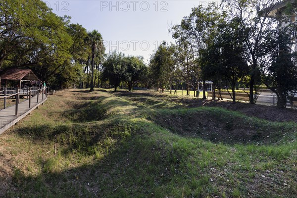 Excavated mass graves of the Khmer Rouge