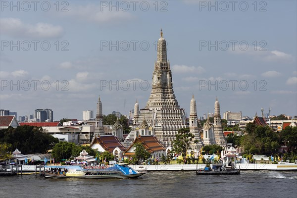 Boats at the Pier of Wat Arun