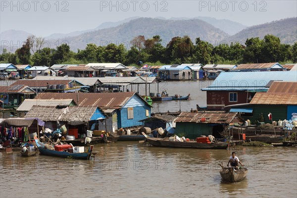 Floating villages with stilt houses