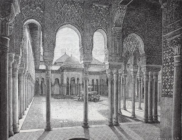 Lowenhof and Hall of Eveningragen in the Alhambra