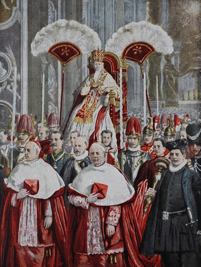 Pope Leo XIII. at the Papal Basilica of St. Peter in the Vatican