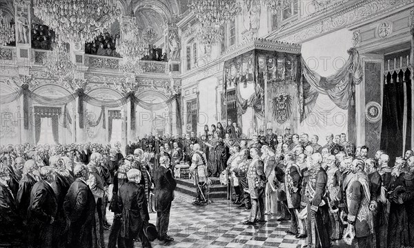 The first opening of the German Reichstag by Kaiser Wilhelm II