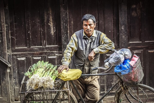 Man with bicycle